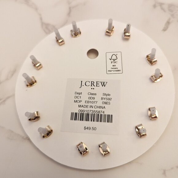 J.Crew Factory Gold and Pearl Flower Stud Earrings Set-of-Seven - Picture 5 of 5